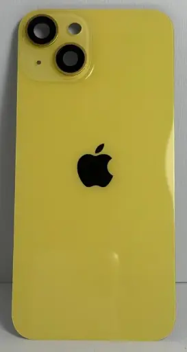 Back Glass w/ steel plate w/ MagSafe Pre-installed for IPH 14 Yellow OEM Pull GRADE A